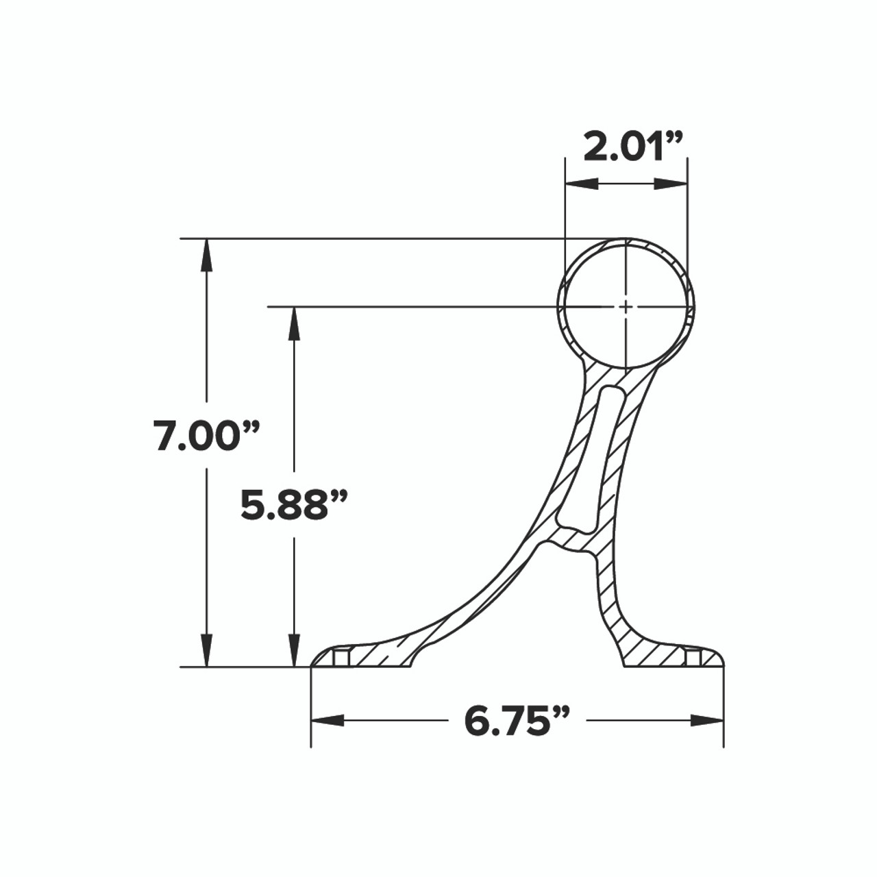 Bar Foot Rail Tubing - Sunset Copper - 2 OD