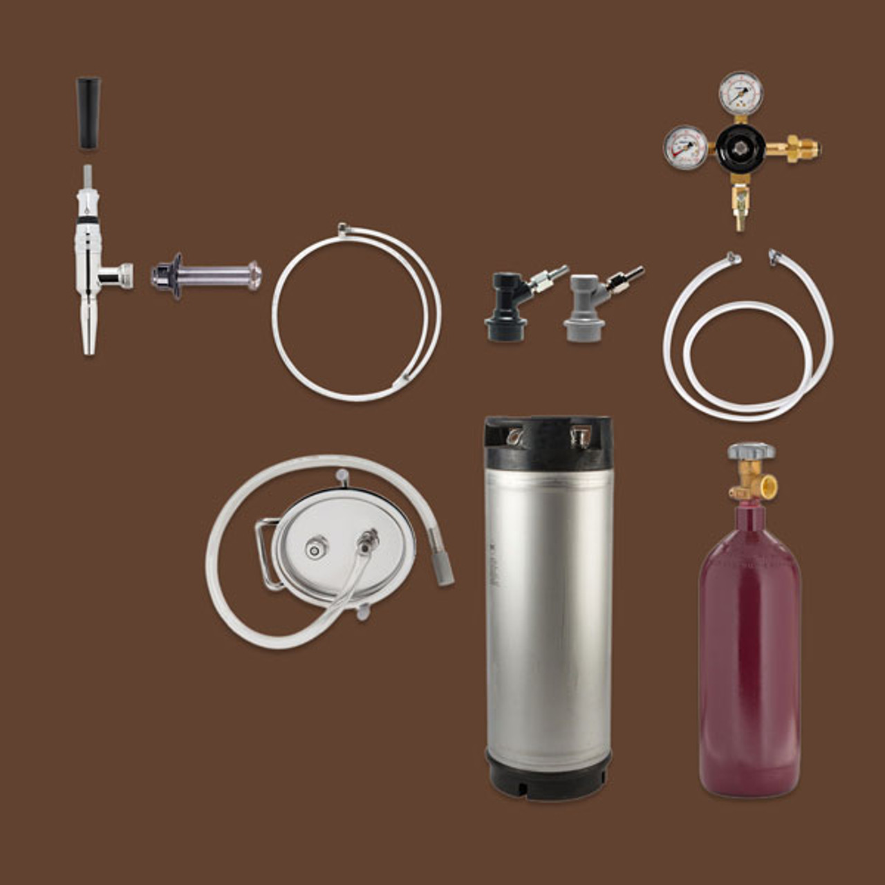 Cold Brew Nitro Coffee Kit 3 Gallon Ball Lock Keg Nitrogen Tank & Regulator | Beverage Elements