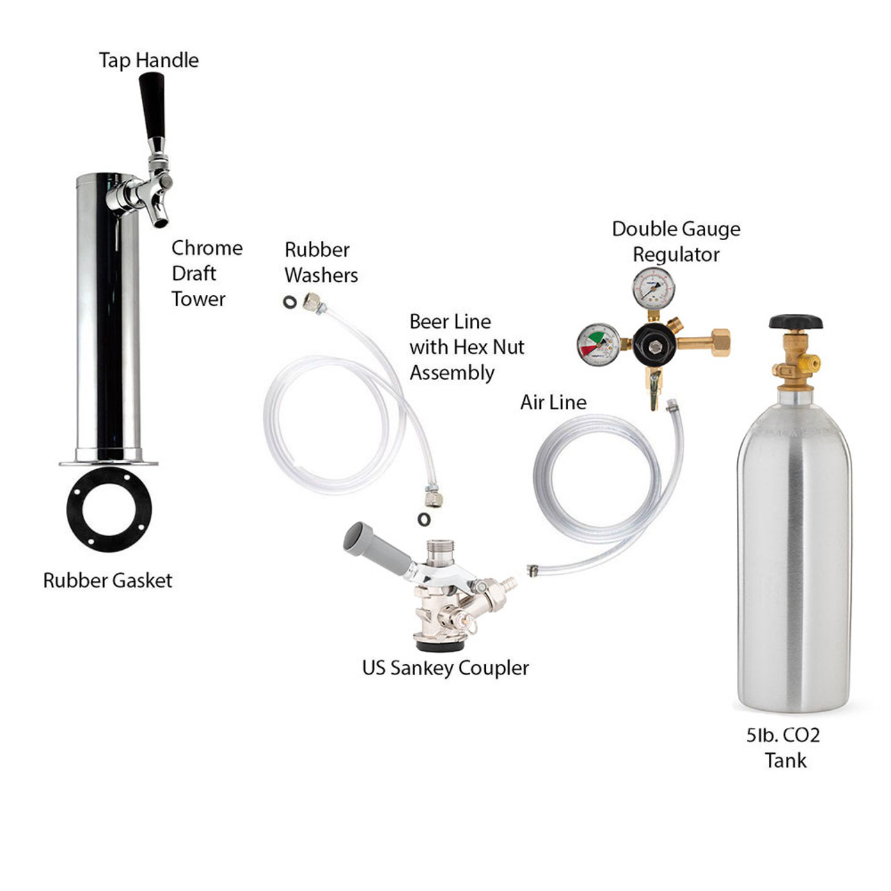 Draft Beer Keg Hand Pump Tap Riser Faucet Party Dispenser System Sankey D System