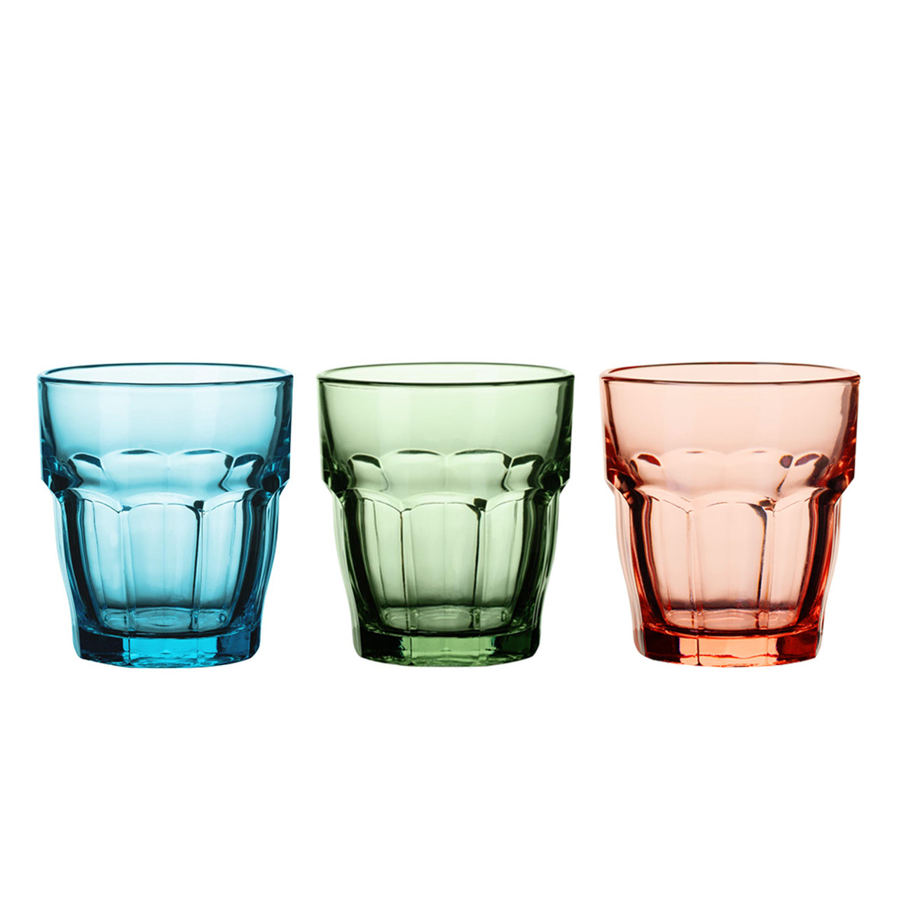 Tognana Multi-Colored Embossed Glass Tumblers - Set of 6