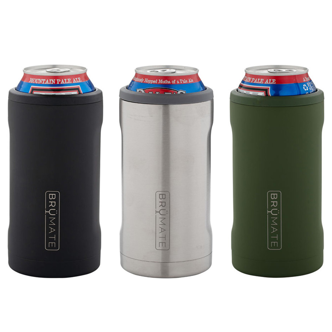 BrüMate HOPSULATOR TRíO 3-in-1 Stainless Steel Insulated Can Cooler 16 Oz Cans And As A Pint Glass Glitter Merlot Works With 12 Oz 