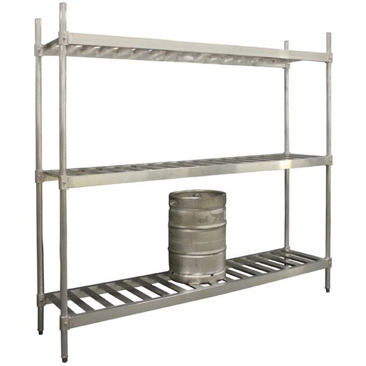 Aluminum Beer Keg Storage Rack - 3 Shelf Unit - KegWorks