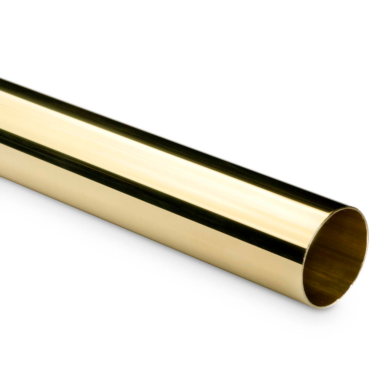 Bar Foot Rail & Bar Shelving Tubing - Polished Brass - 2 OD