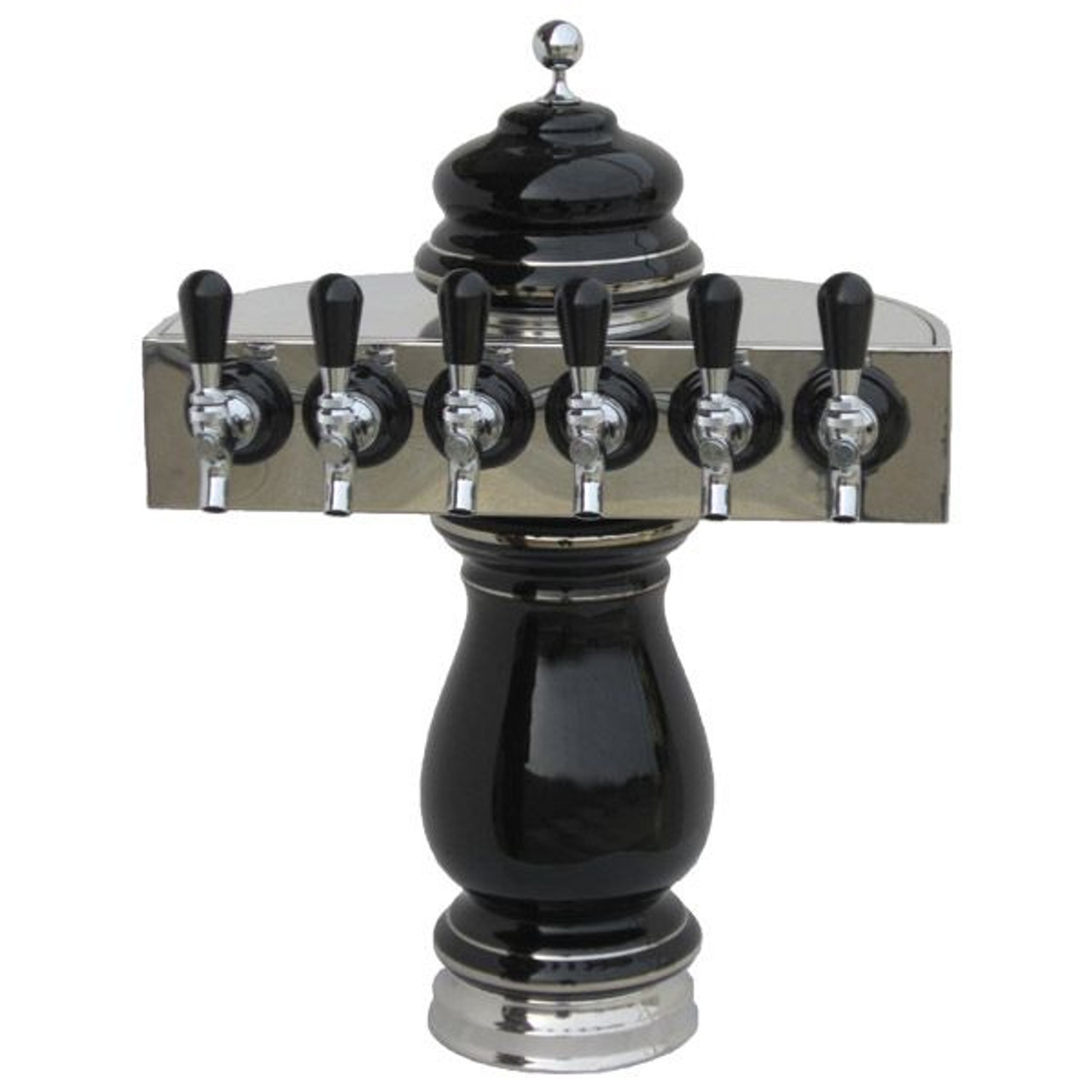Ceramic Draft Beer Tower Chrome Air Cooled 1 to 8 Faucets KegWorks