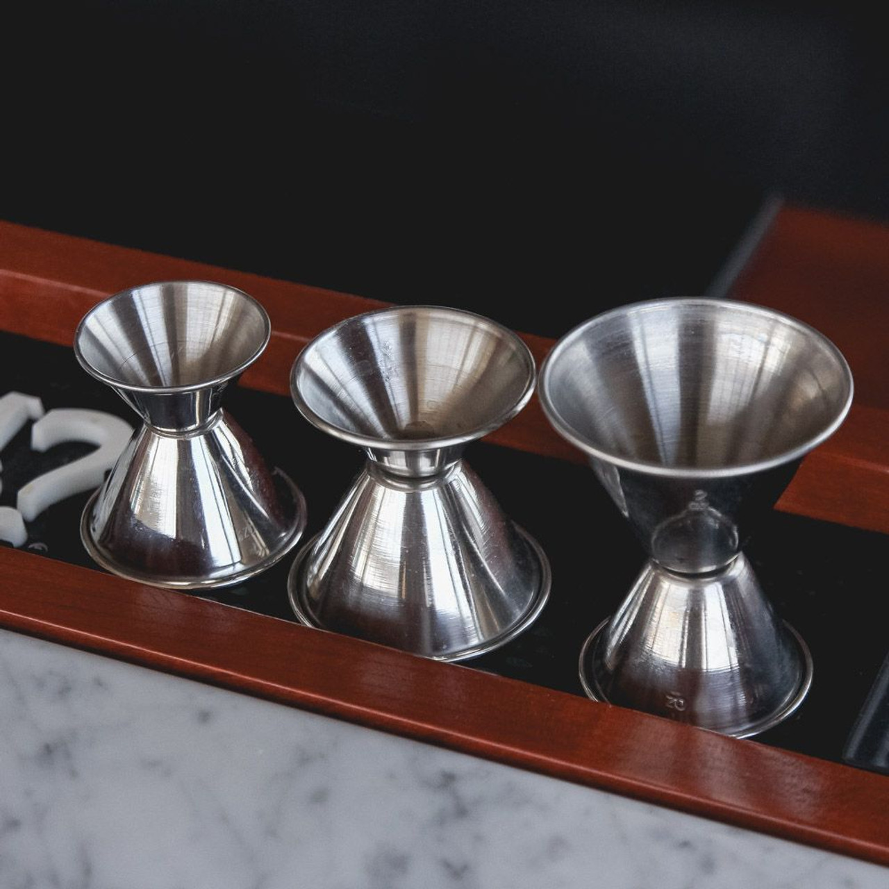 Stainless Steel Double Spirit Cocktail Measuring Cup Jigger Bartender Wine  1oz/2oz Bartending Cup for Home