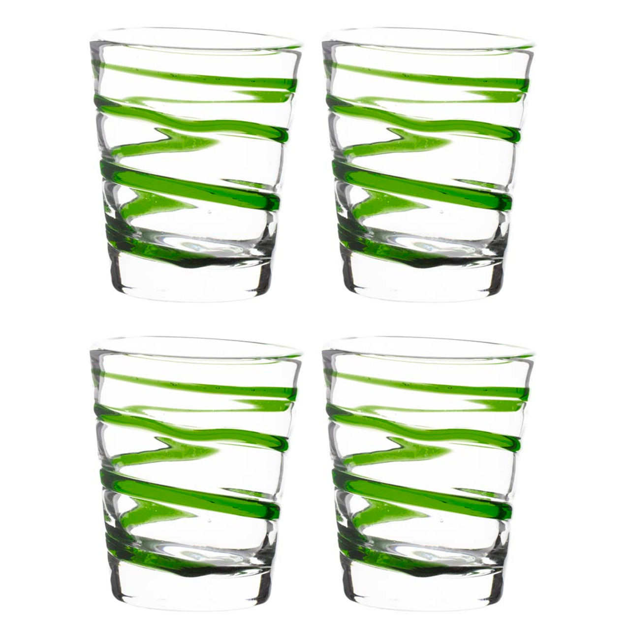Set of 4 Rocks Glasses Hand Blown Drinking Glasses Made in USA 