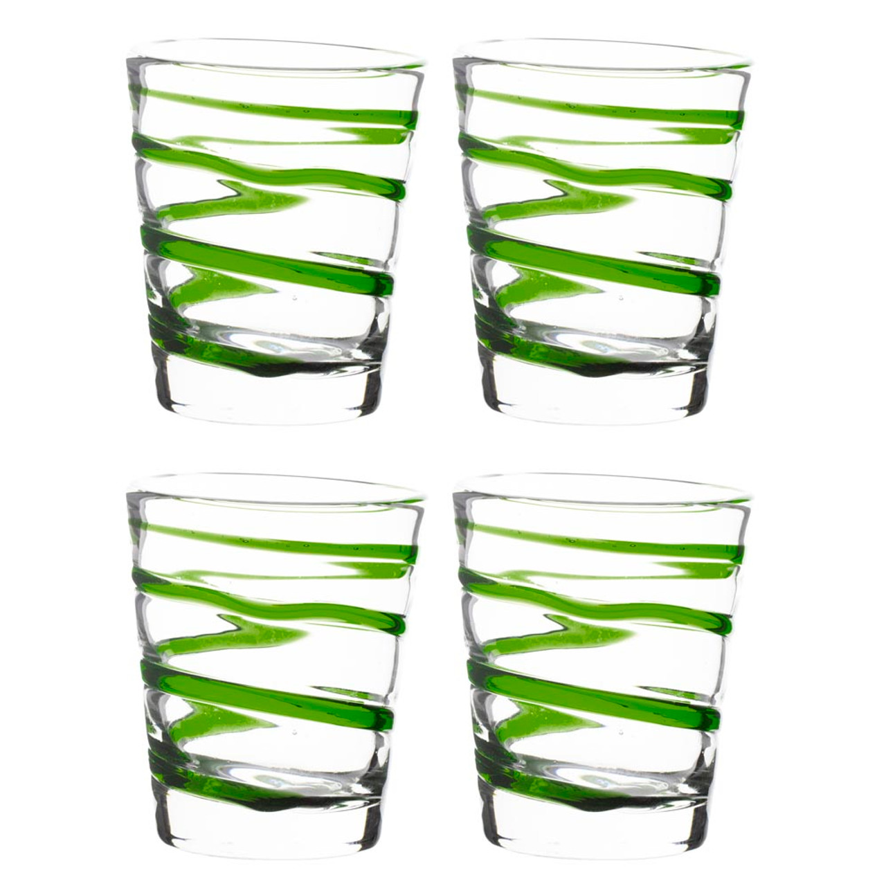 Twist Handblown Rocks Glasses - 10 oz - Set of 4