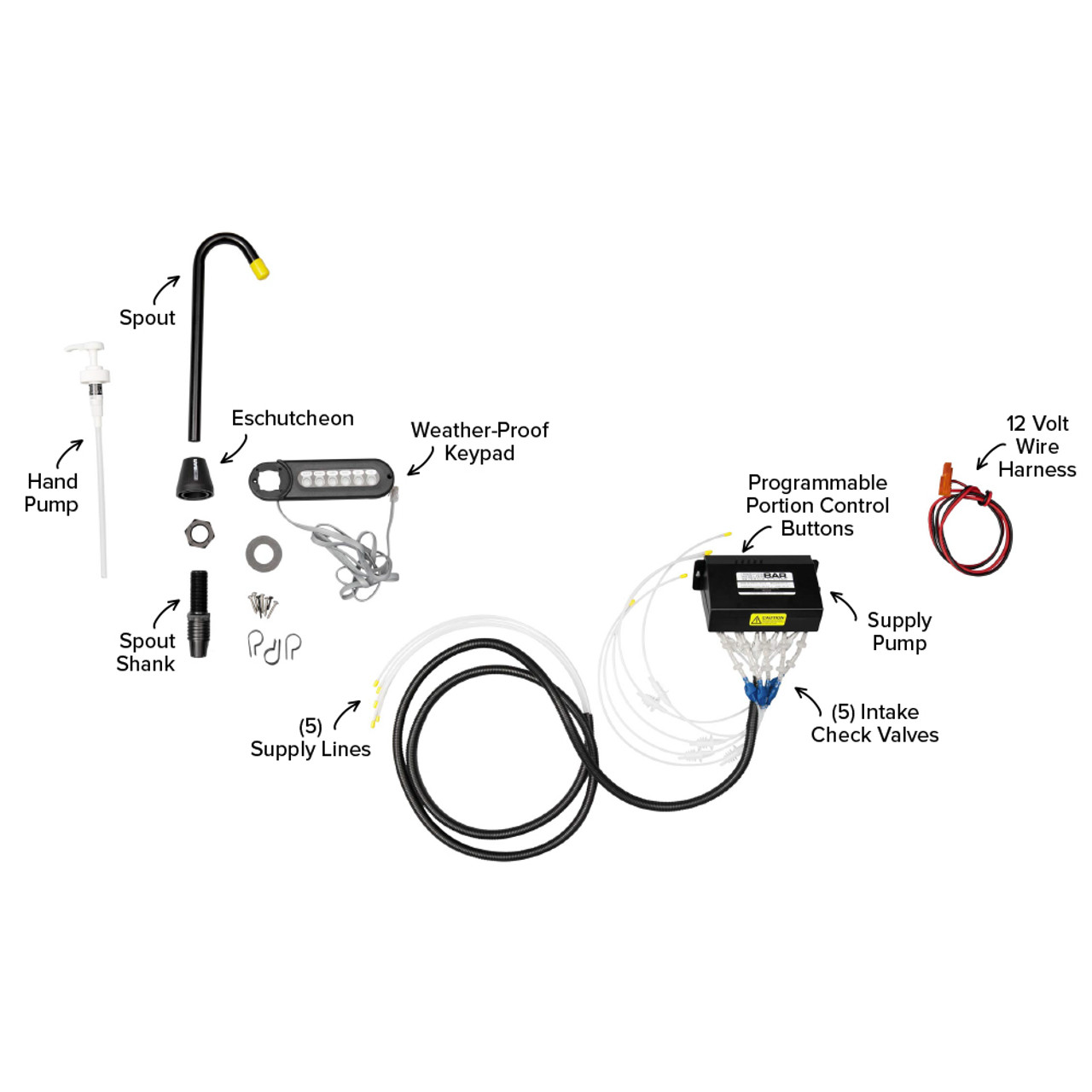 Wyndham House Liquor Dispenser - 4-Bottle Drinks, Alcohol Station -  Wall-Mounted Cocktail Tap, Push-Release Valves, Rubber Suction Cups, Home  Bar, Man