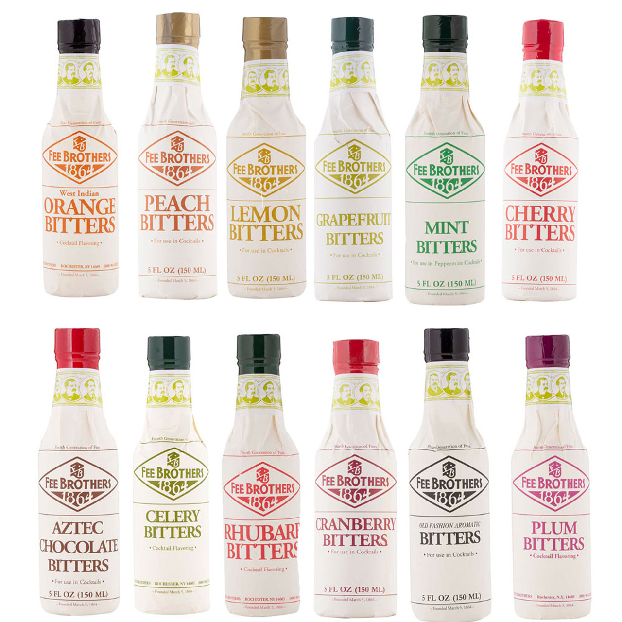 Fee Brothers Bar Cocktail Bitters Deluxe Set - 12 Bottles