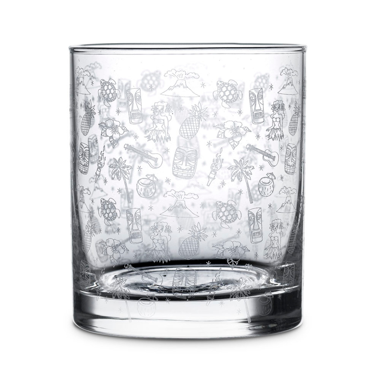 Craft Cocktail Set of 2 Double Old Fashioned Whiskey Glasses with Ice Molds