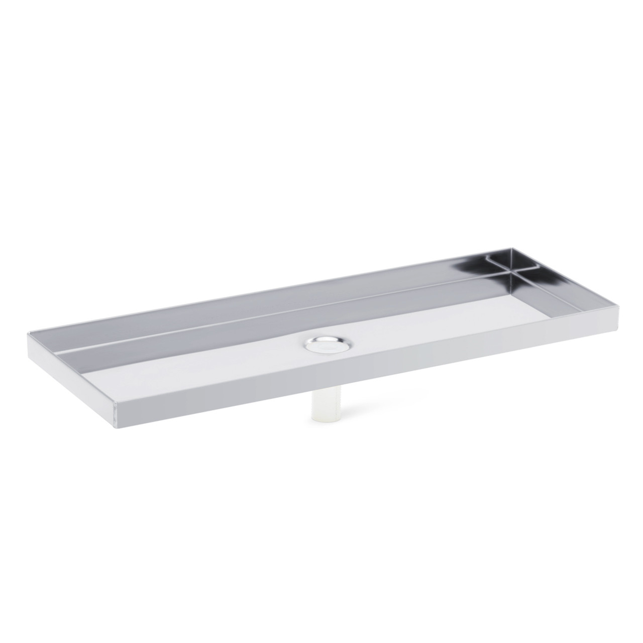 Stainless Steel 45x8 Drip Tray with Rinser