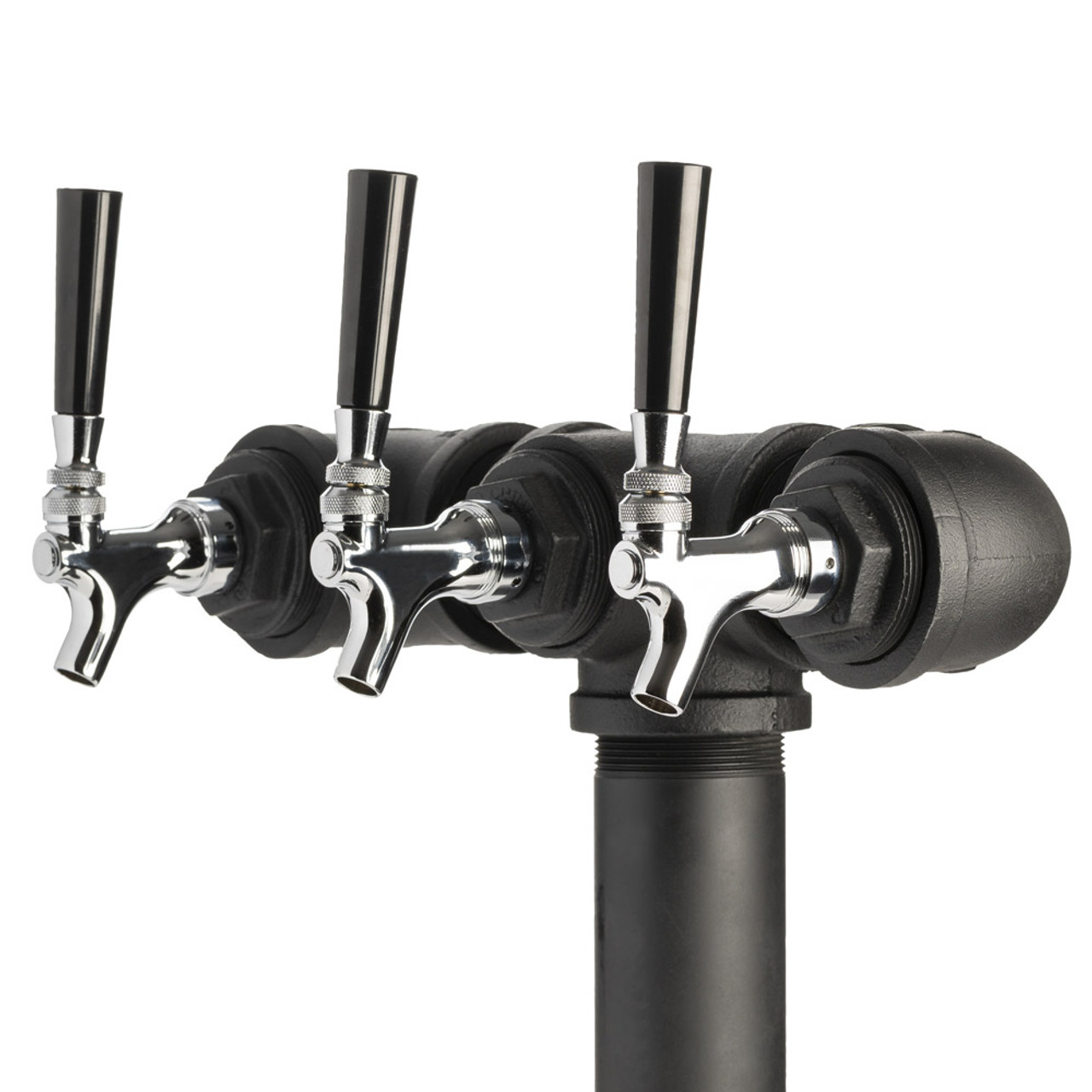 Draft Beer Tower - Black Iron - Single Tap - Standard Stainless Steel Faucet