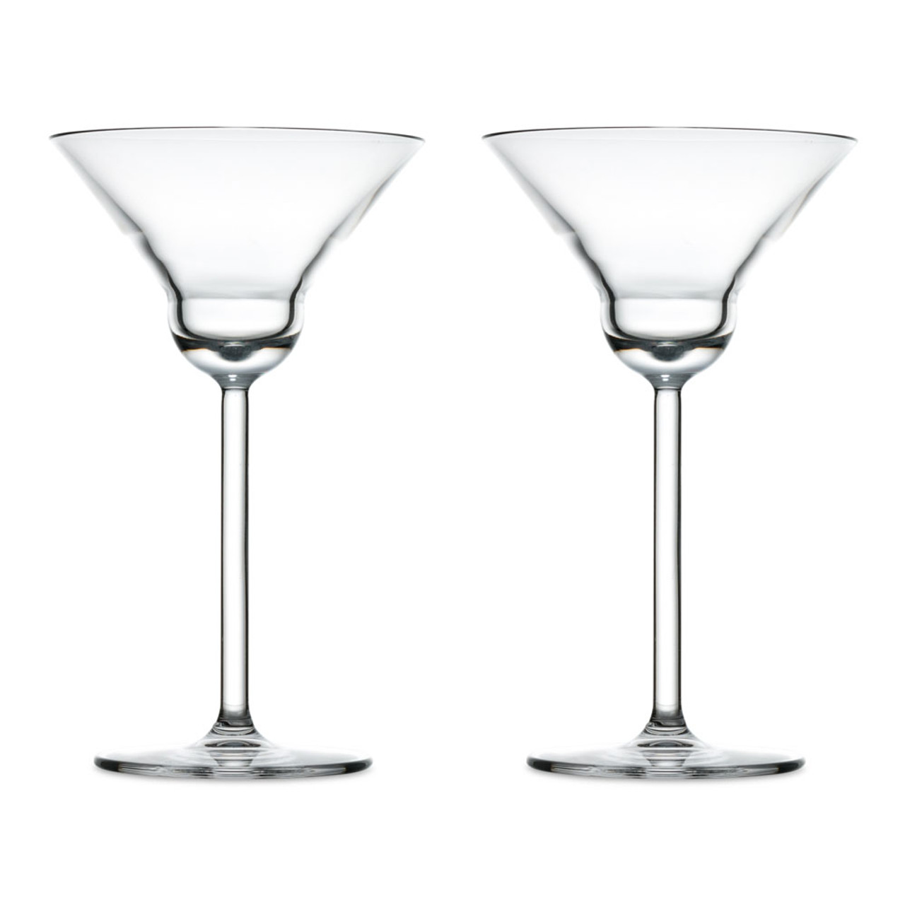 Retro Barware Crystal Martini Glasses Black Stems Set of 2 