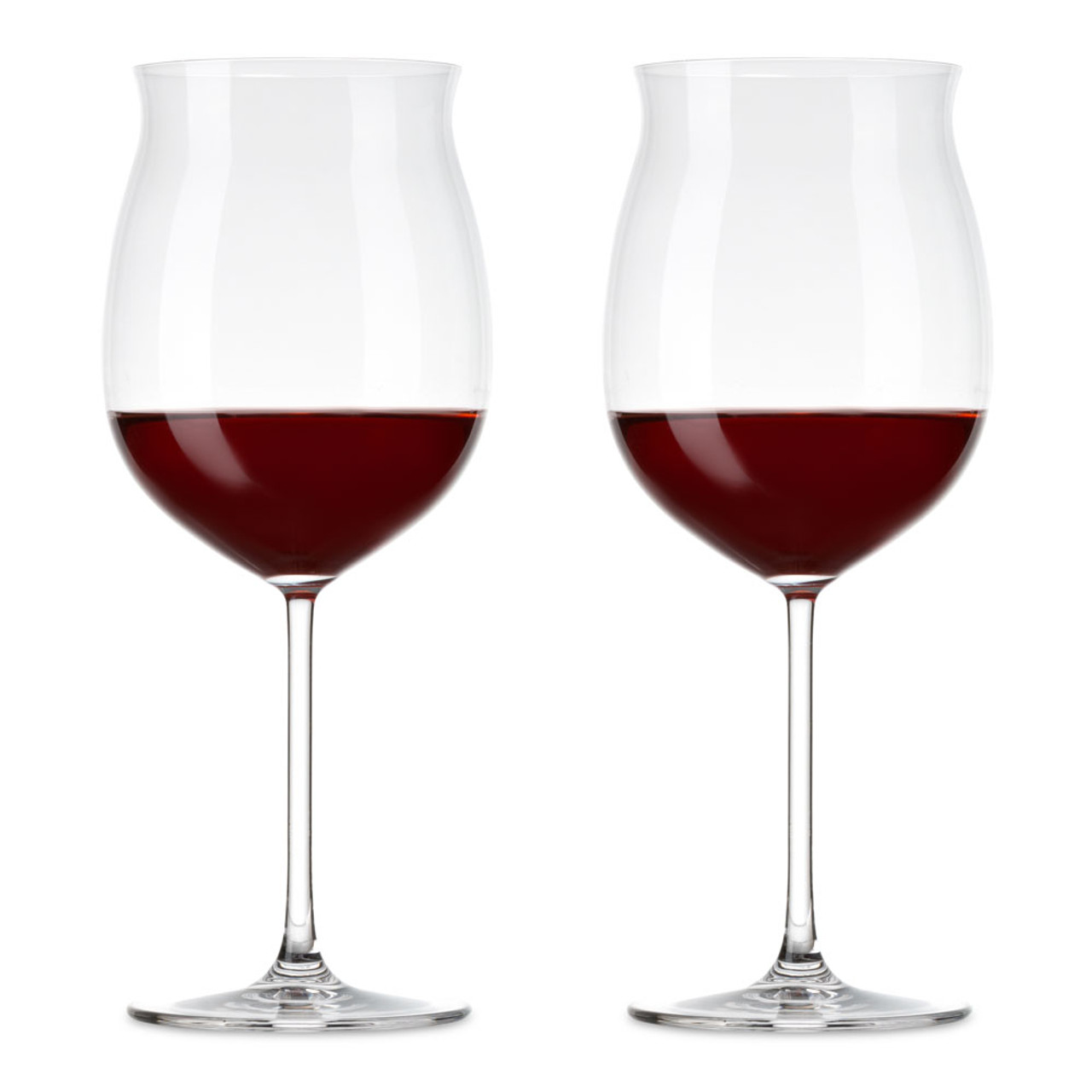 Set of 2 crystal red wine glasses