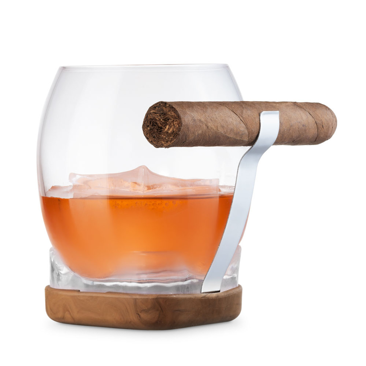 Cigar Glass - Whiskey Glass with Cigar Holder