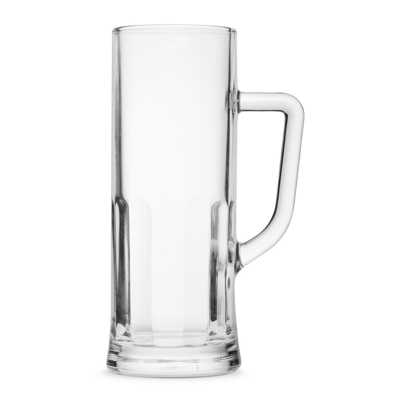 Clear Glass Beer Mugs with Handle 16 oz. Heavy Bottomed set of 4 6 tall