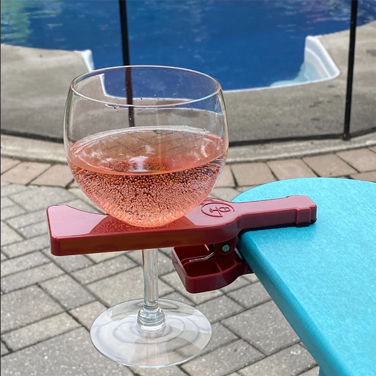 WineGrasp Stemware Glass Holder Clamp - Attach To Outdoor Chairs