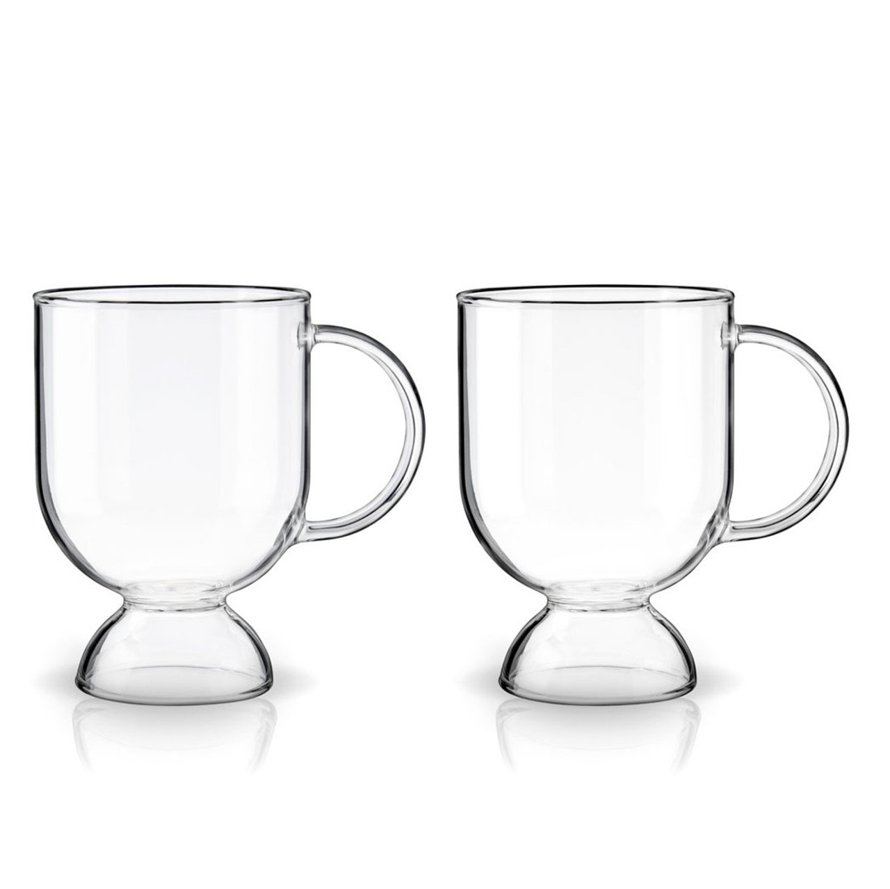 Footed glass shop coffee mugs