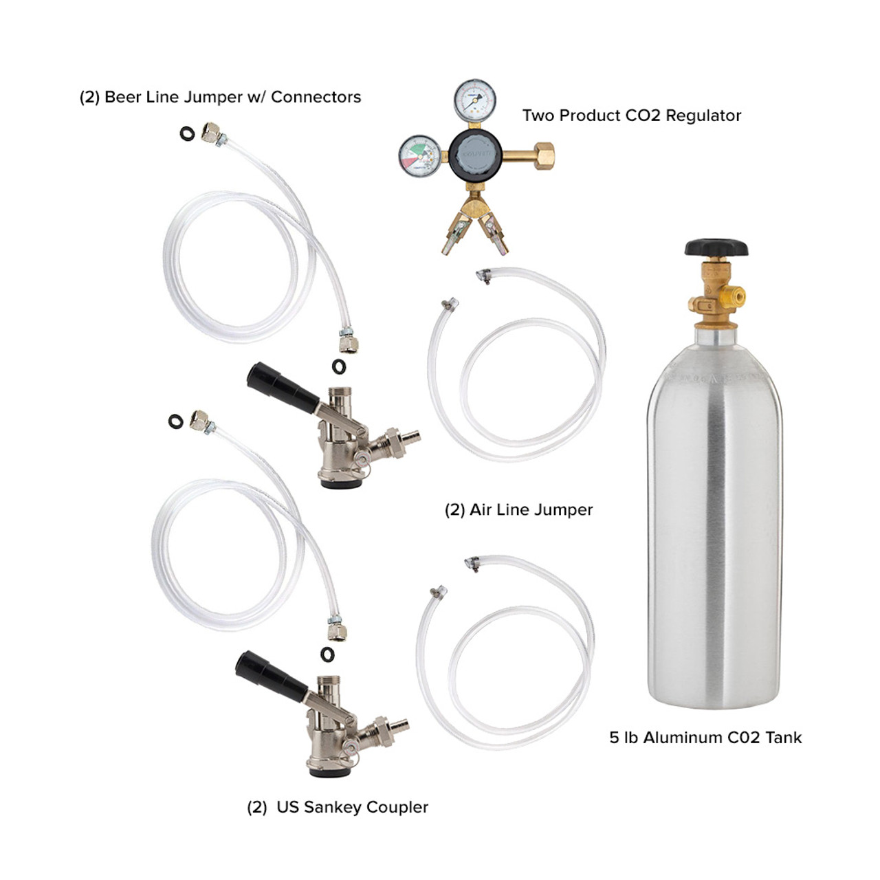 Double Faucet Jockey Box - 50' Coils - Complete Kit - KegWorks