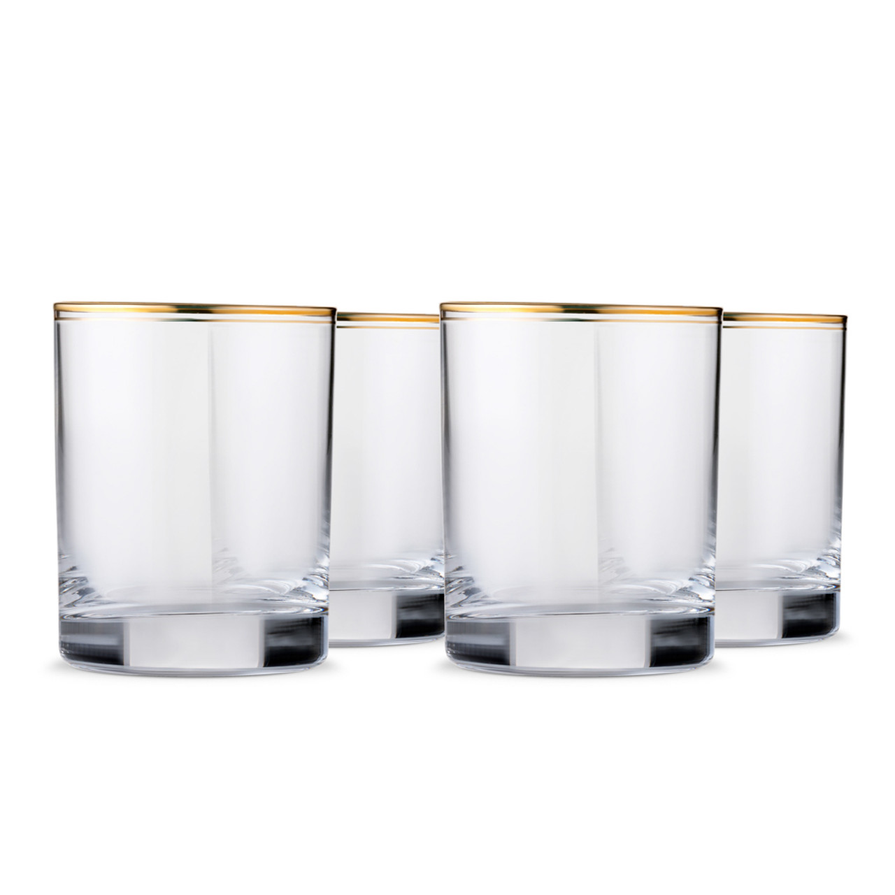 Personalized Square Rocks Whiskey Glass with Gold Rim