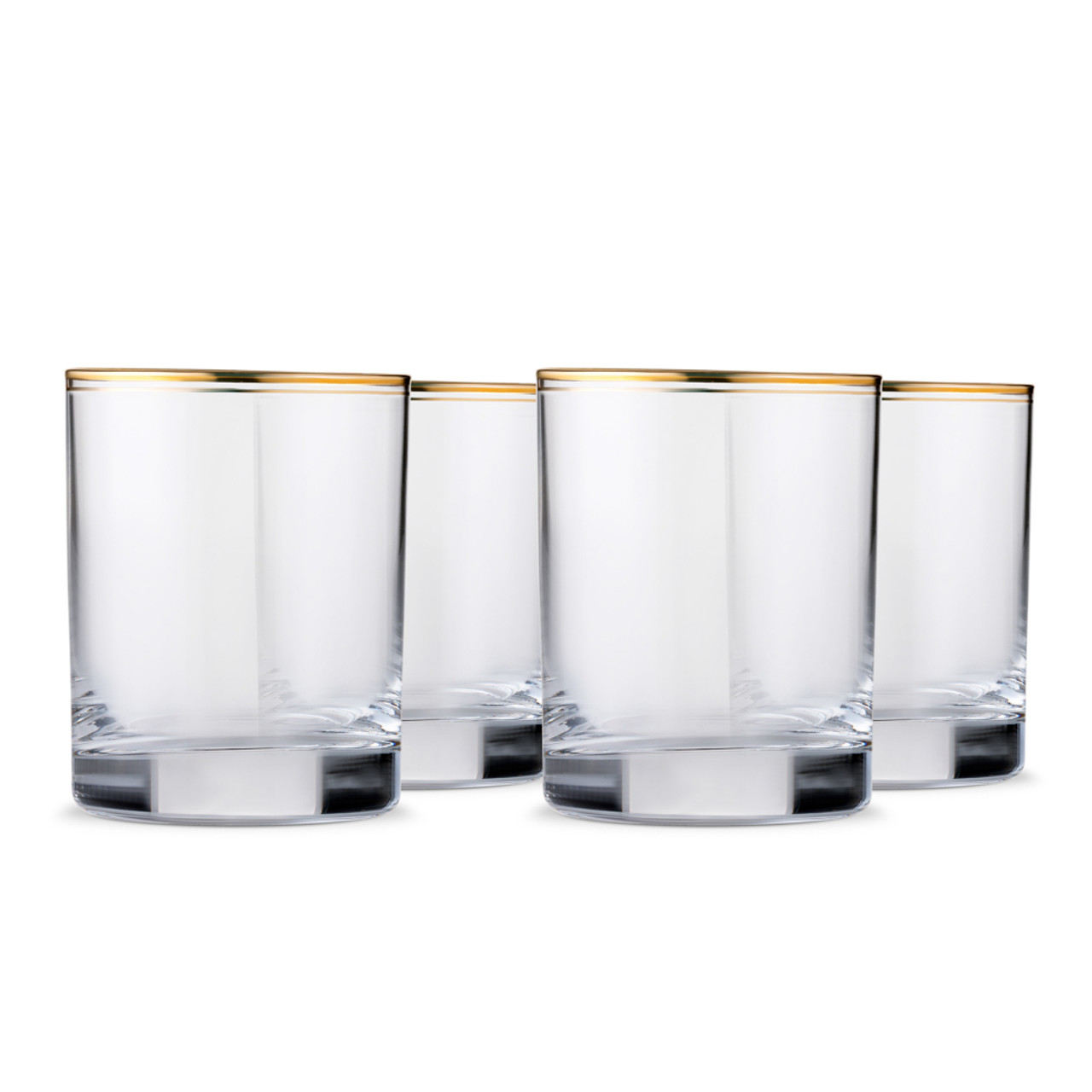 Gold Rim Highball Glasses, Set of 4