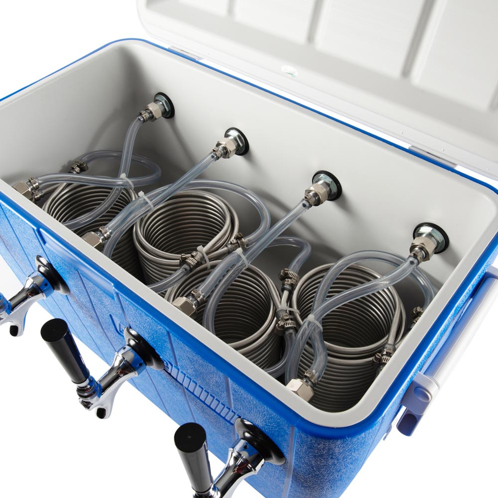 Four Faucet Jockey Box 70' Coils Complete Kit KegWorks