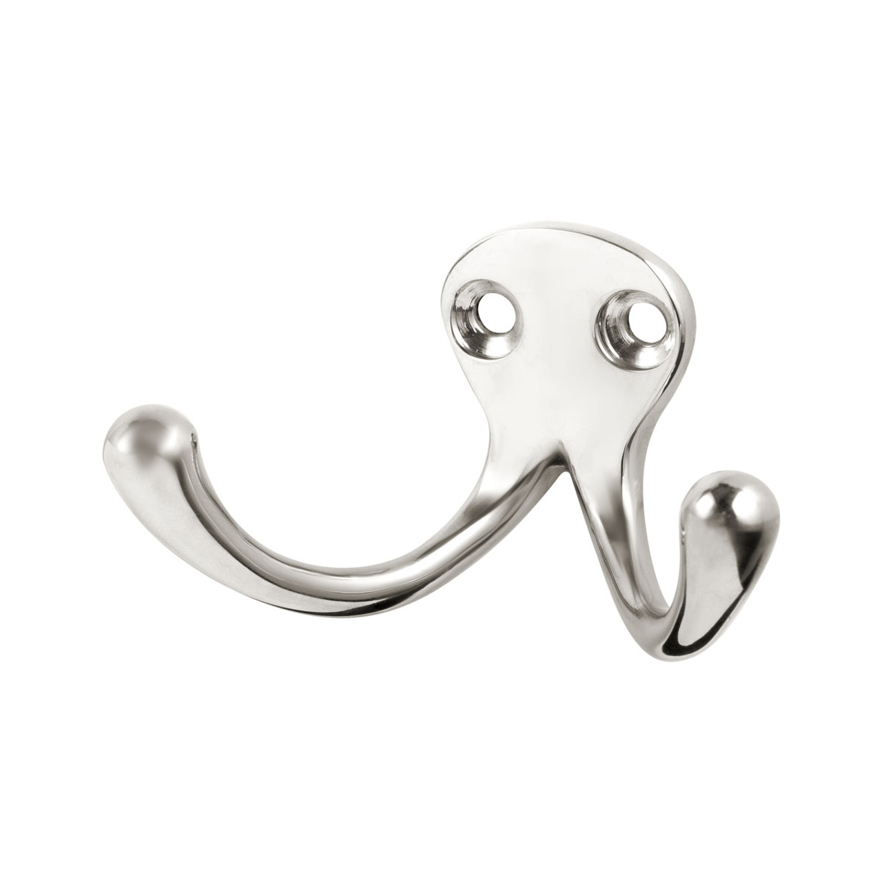 DuoHook Coat Hook, brushed stainless steel