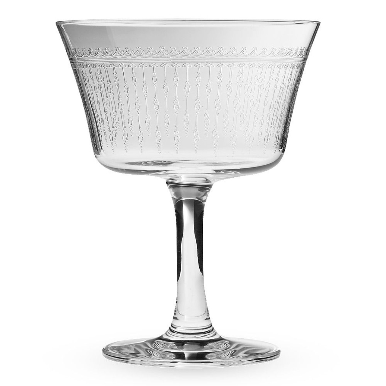 Vintage Etched Cocktail Glasses, Set of 6, Vintage 8 oz Champagne