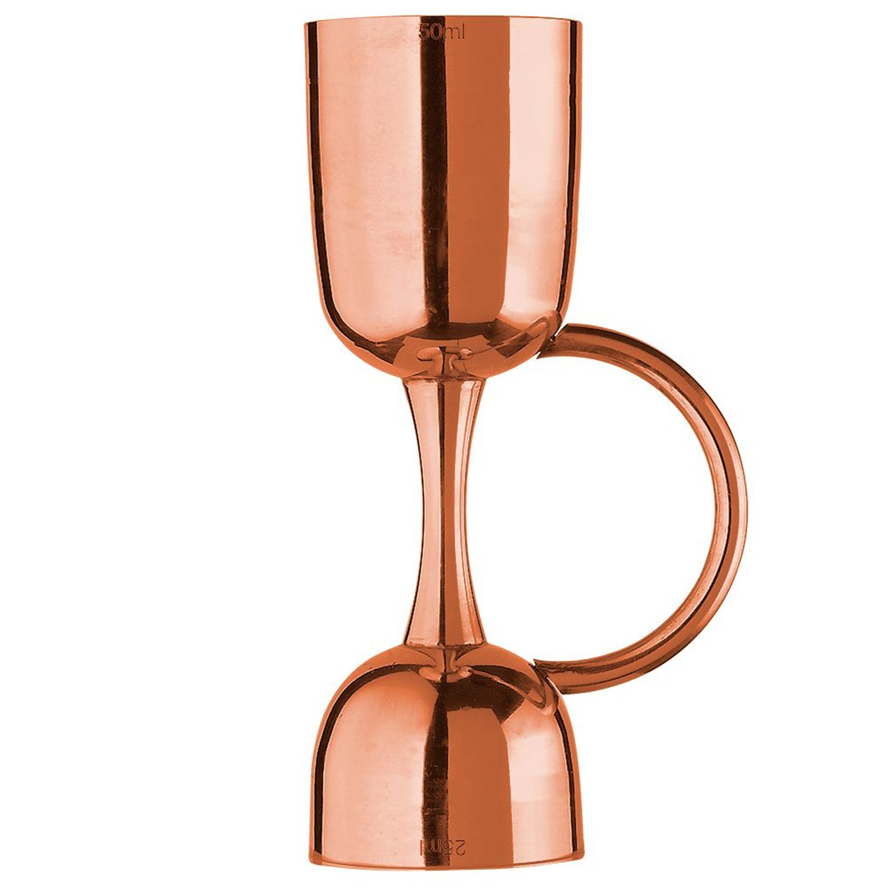 Urban Bar Coley Jigger with Handle - Copper Plated Stainless Steel - 25ml &  50ml