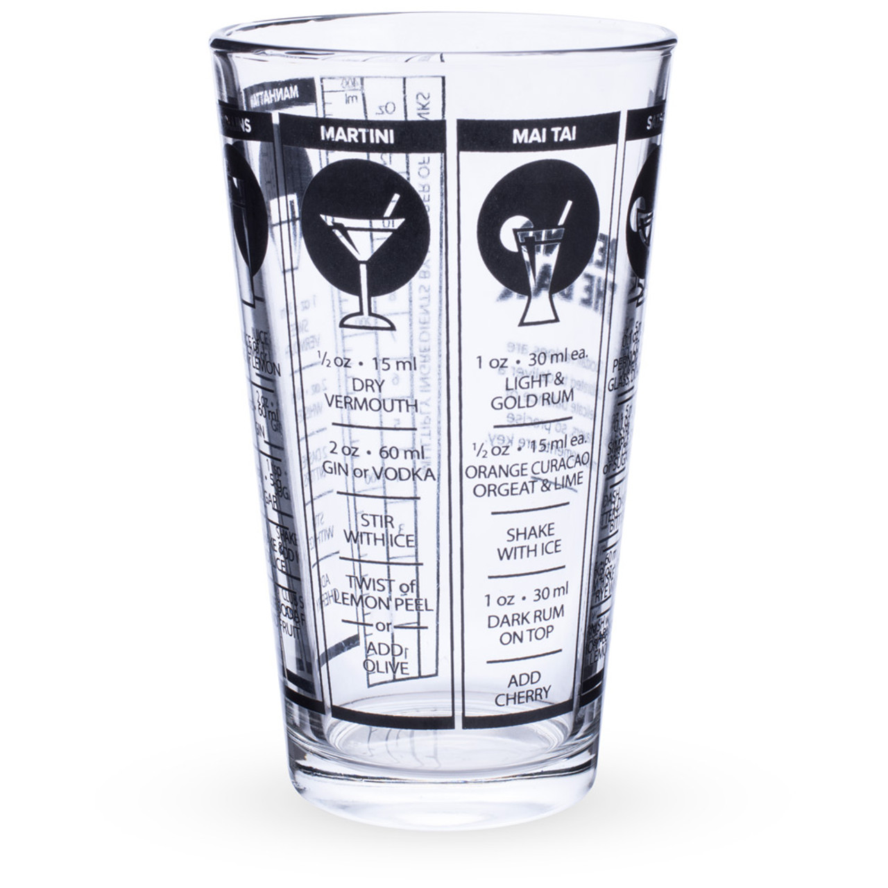 A full measure of bars. Cocktail drinks served in glasses with