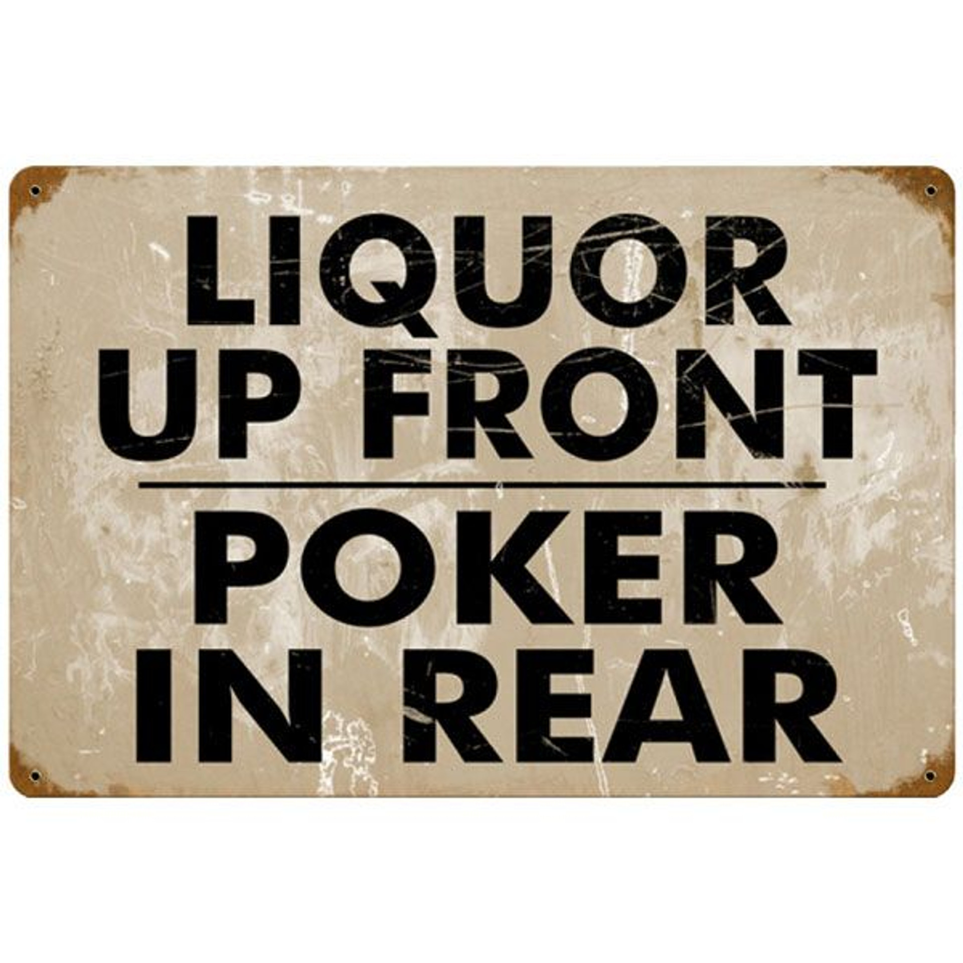 old poker room signs