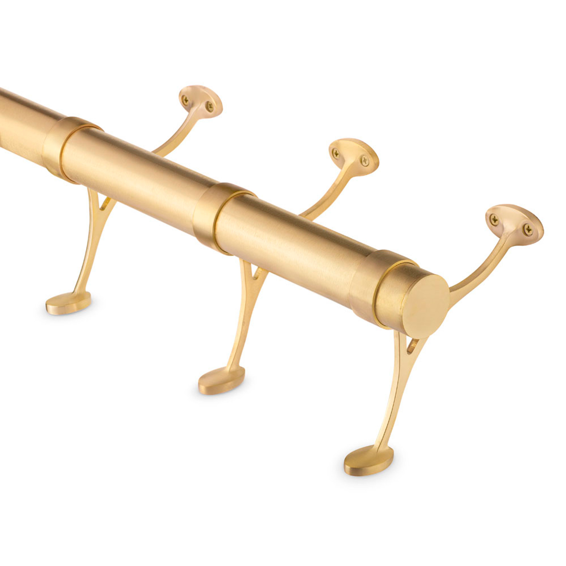 Satin Brushed Brass Bar Foot Rail Kit - KegWorks