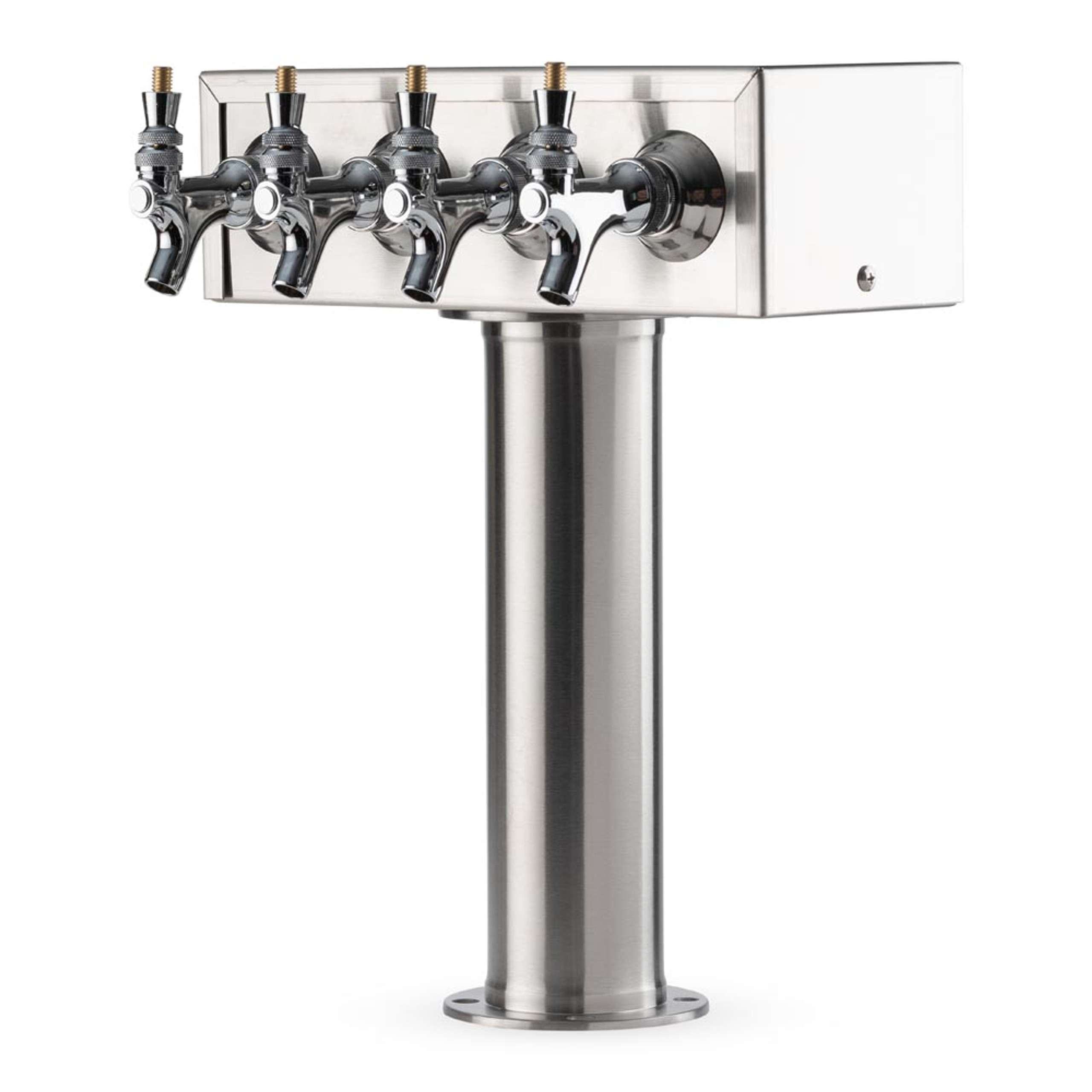 T Style Pedestal Draft Beer Tower Stainless Steel 4 Column Glycol Cooled 4 To 8 3352