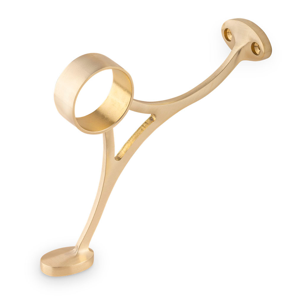 Combination Foot Rail Bracket Brushed (Satin) Brass 2" OD