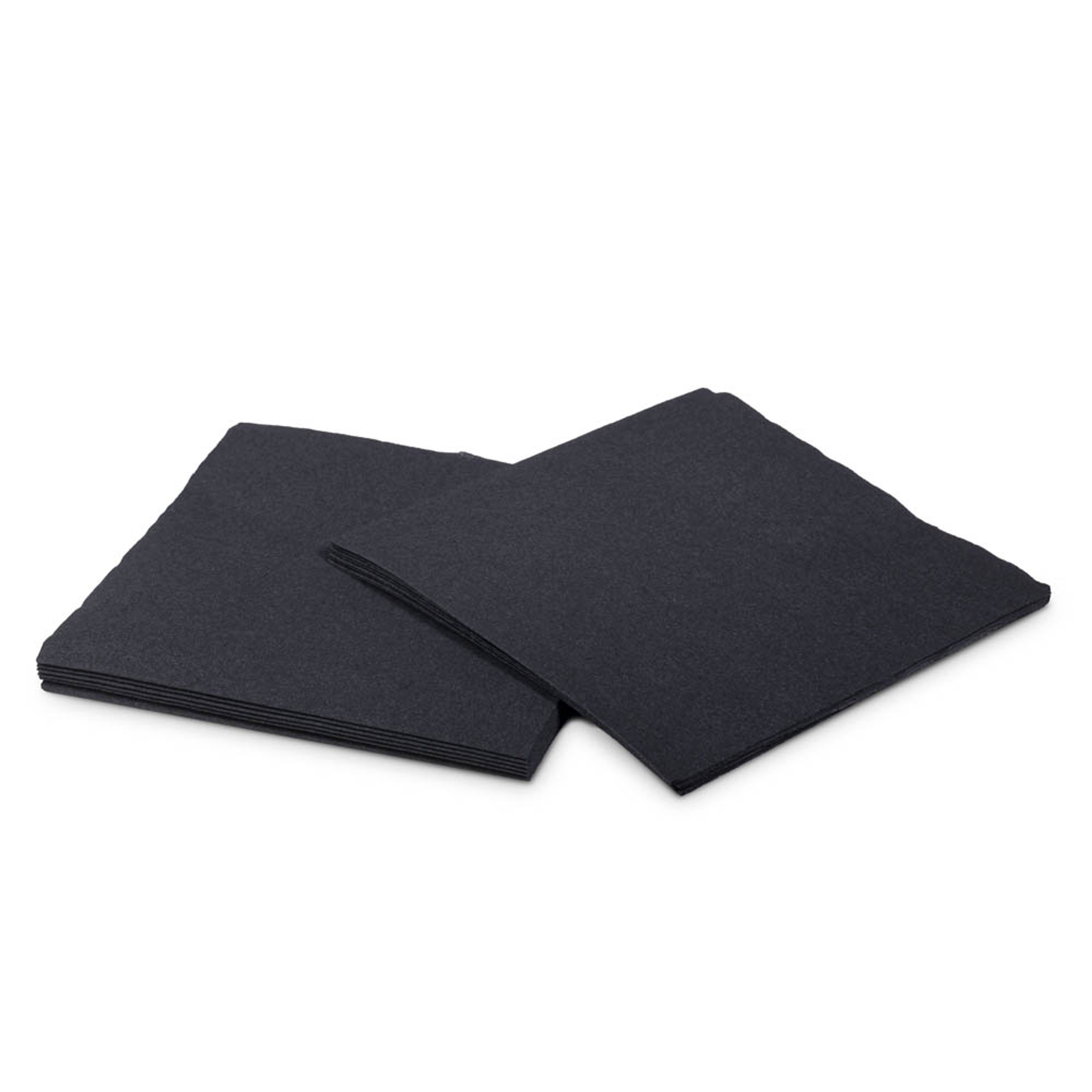 Cocktail Beverage Napkins - 1/4 Fold - Black - 2-Ply - Pack of 250