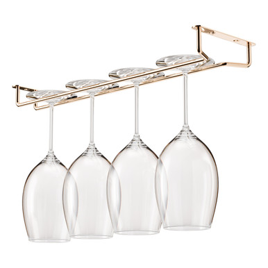 Hanging Glass Rack - Polished Brass - 16"L