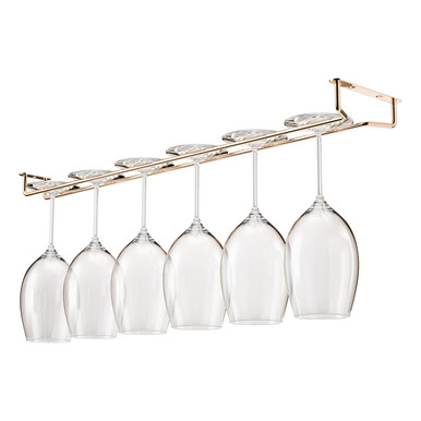 Hanging Glass Rack - Polished Brass - 24"L
