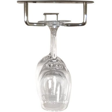 Hanging Glass Rack - Polished Stainless Steel - 24"L