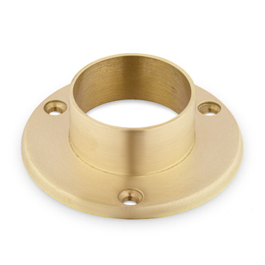 4" Wall Flange - Satin Brushed Brass - 2" OD