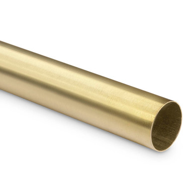 Bar Foot Rail Tubing - Satin Brushed Brass - 2" OD - 6 ft