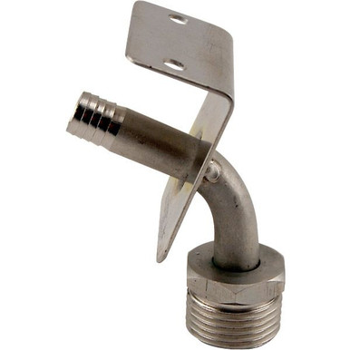 Wall Bracket for 3/8" ID Vinyl Hose to Male Beer Thread - Stainless Steel