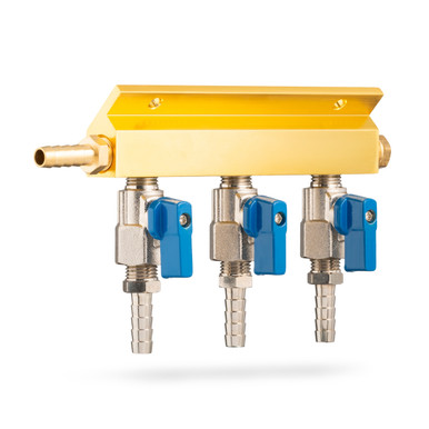 CO2 Distribution Manifold - Aluminum - 3 Outlets