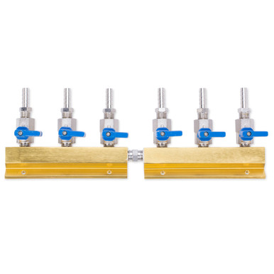 CO2 Distribution Manifold - Aluminum - 7 Outlets