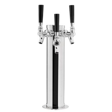 Draft Beer Tower - Stainless Steel - 3" Column - 3 Faucets
