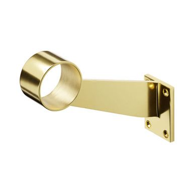 Contemporary Bar Rail Bracket - Polished Brass - 2" OD