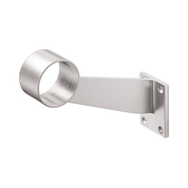 Contemporary Bar Rail Bracket - Brushed Stainless Steel - 2" OD