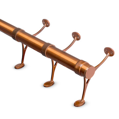 Satin Brushed Brass Bar Foot Rail Kit - KegWorks