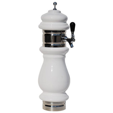 Ceramic Draft Beer Tower - Chrome - Air Cooled - 1 to 8 Faucets