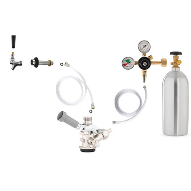 Stainless Steel Kegerator Conversion Kit - US Sankey D System - 5lb CO2 Tank