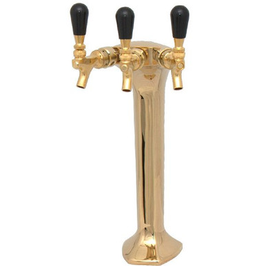 Milano Draft Beer Tower - Gold - Glycol Cooled - 1 to 4 Faucets